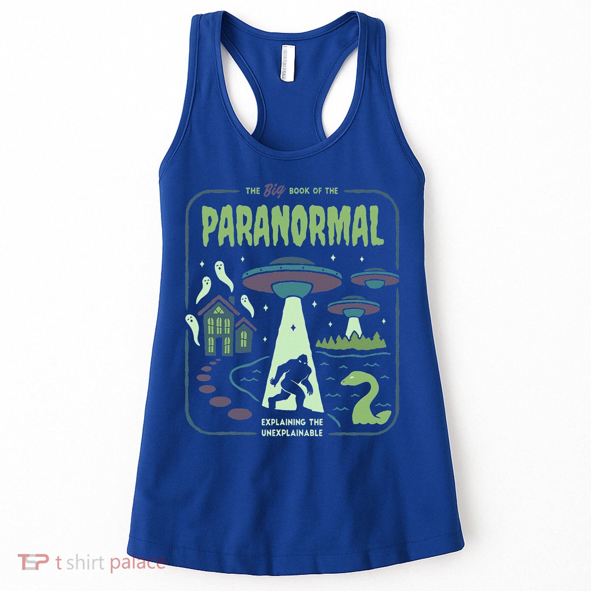 Paranormal Bigfoot Ghosts Aliens Sasquatch UFO Halloween Women's Tank Top