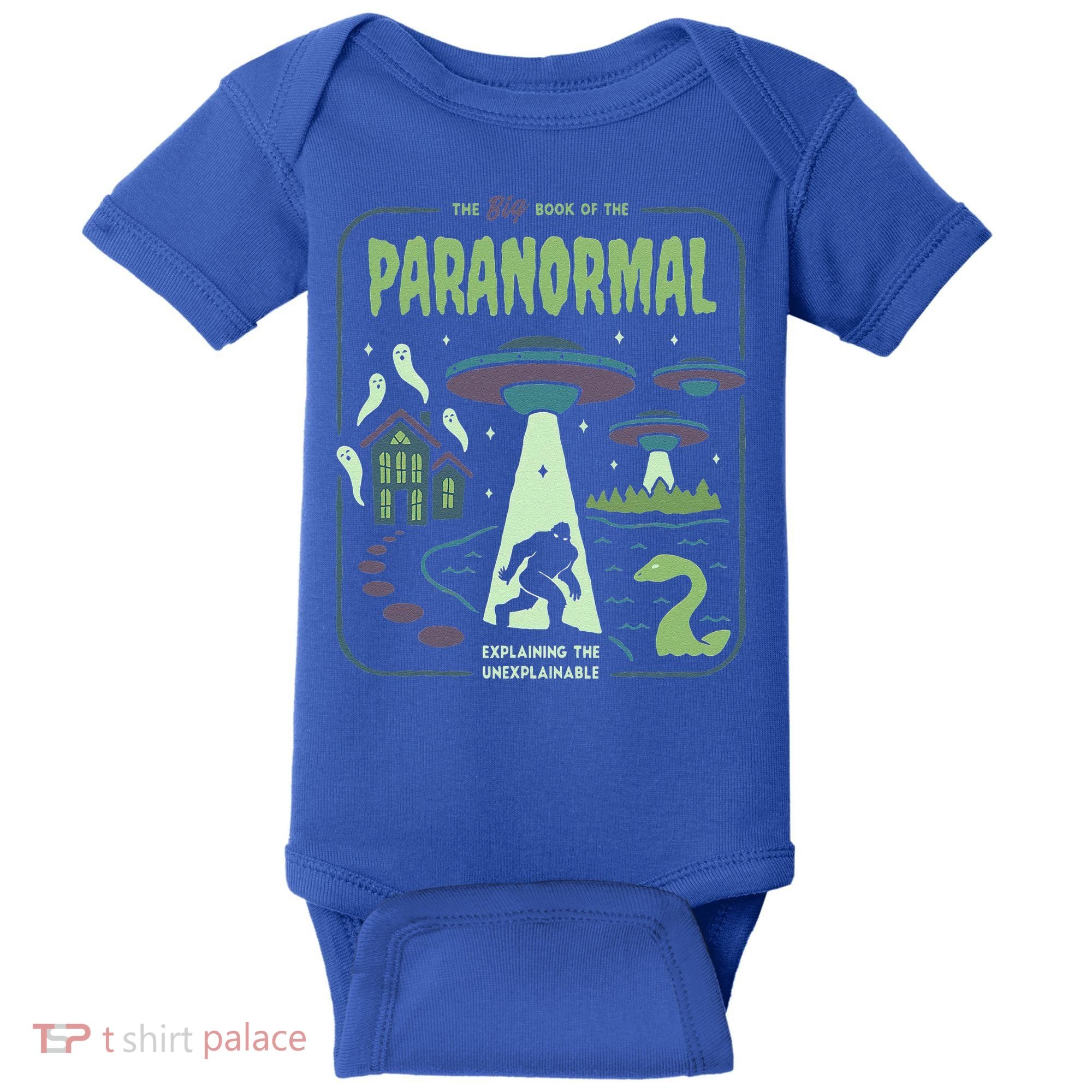 Paranormal Bigfoot Ghosts Aliens Sasquatch UFO Halloween Baby Bodysuit