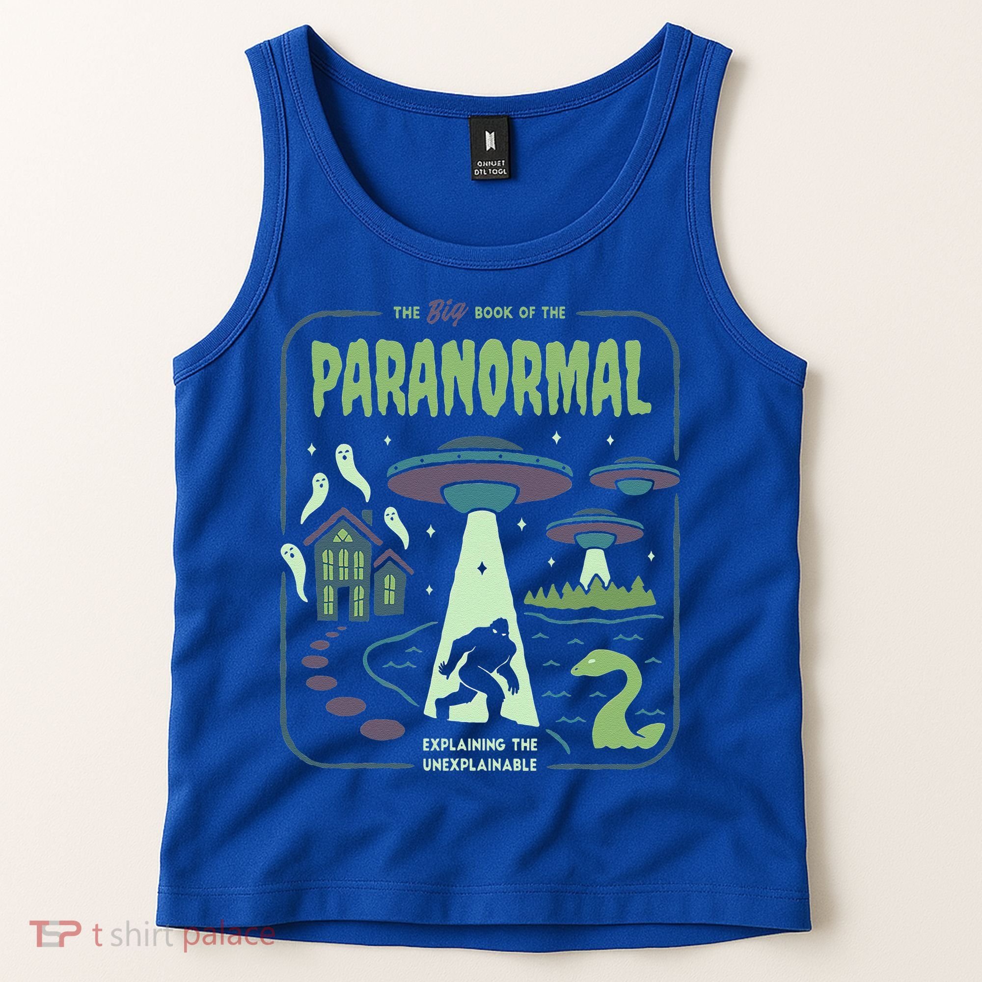 Paranormal Bigfoot Ghosts Aliens Sasquatch UFO Halloween Tank Top