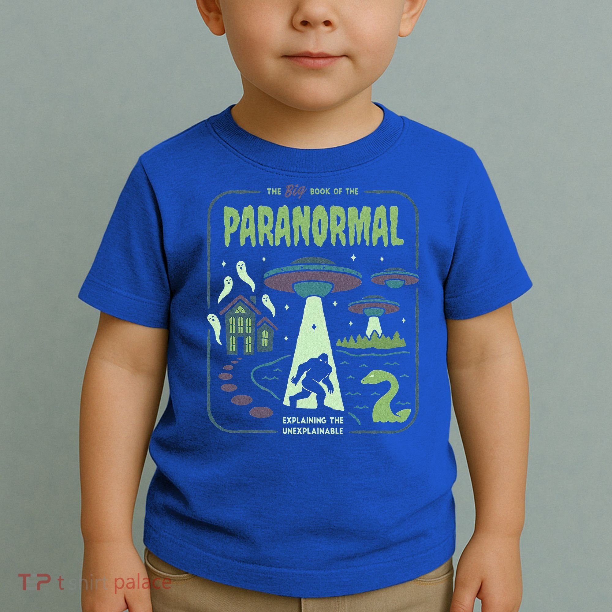 Paranormal Bigfoot Ghosts Aliens Sasquatch UFO Halloween Toddler T-Shirt