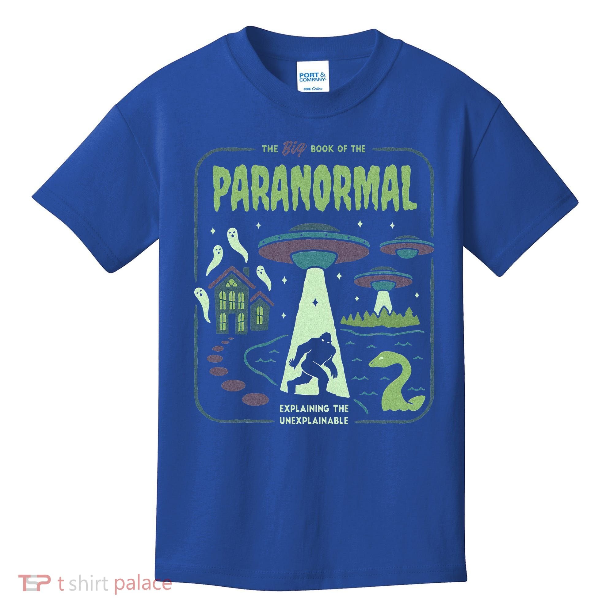 Paranormal Bigfoot Ghosts Aliens Sasquatch UFO Halloween Kids T-Shirt