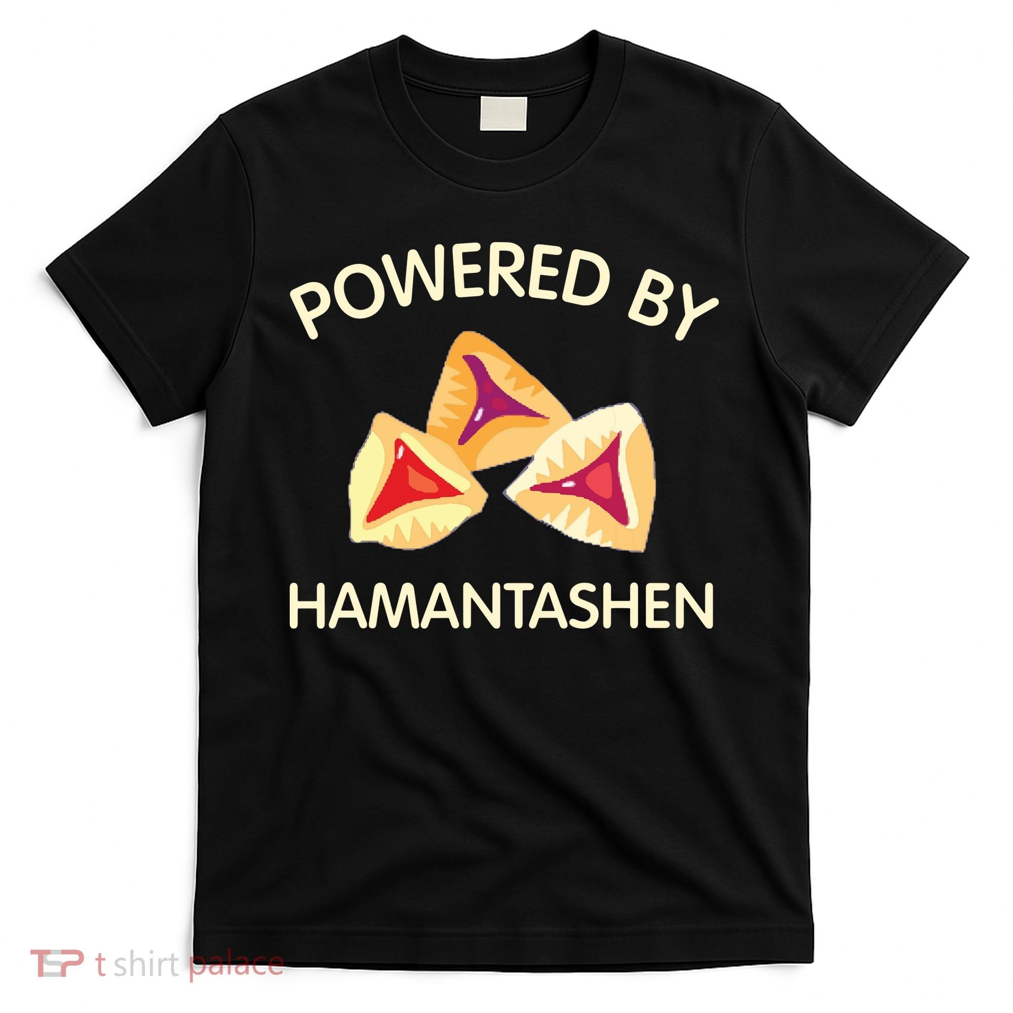 Powered By Hamantashen Happy Purim Costume Party Jewish T-Shirt