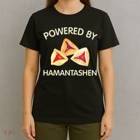 Powered By Hamantashen Happy Purim Costume Party Jewish T-Shirt thumb 4