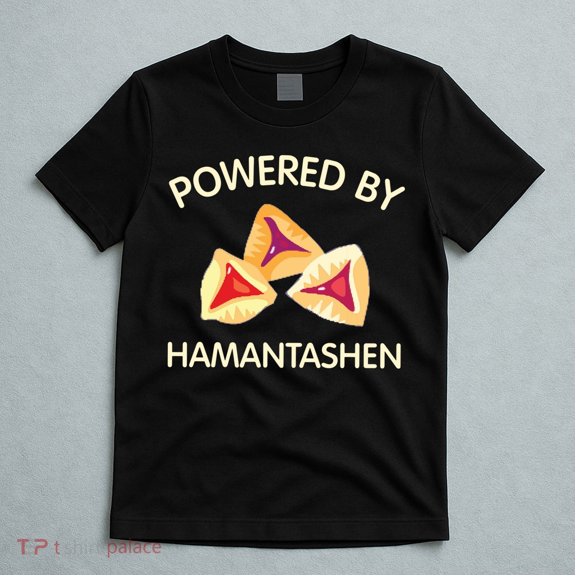 Powered By Hamantashen Happy Purim Costume Party Jewish T-Shirt