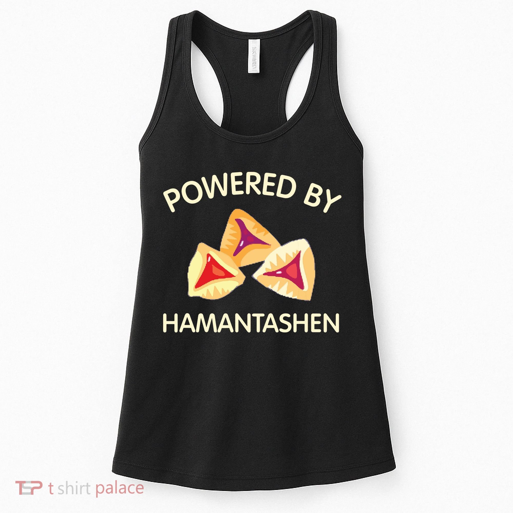 Powered By Hamantashen Happy Purim Costume Party Jewish Women's Tank Top