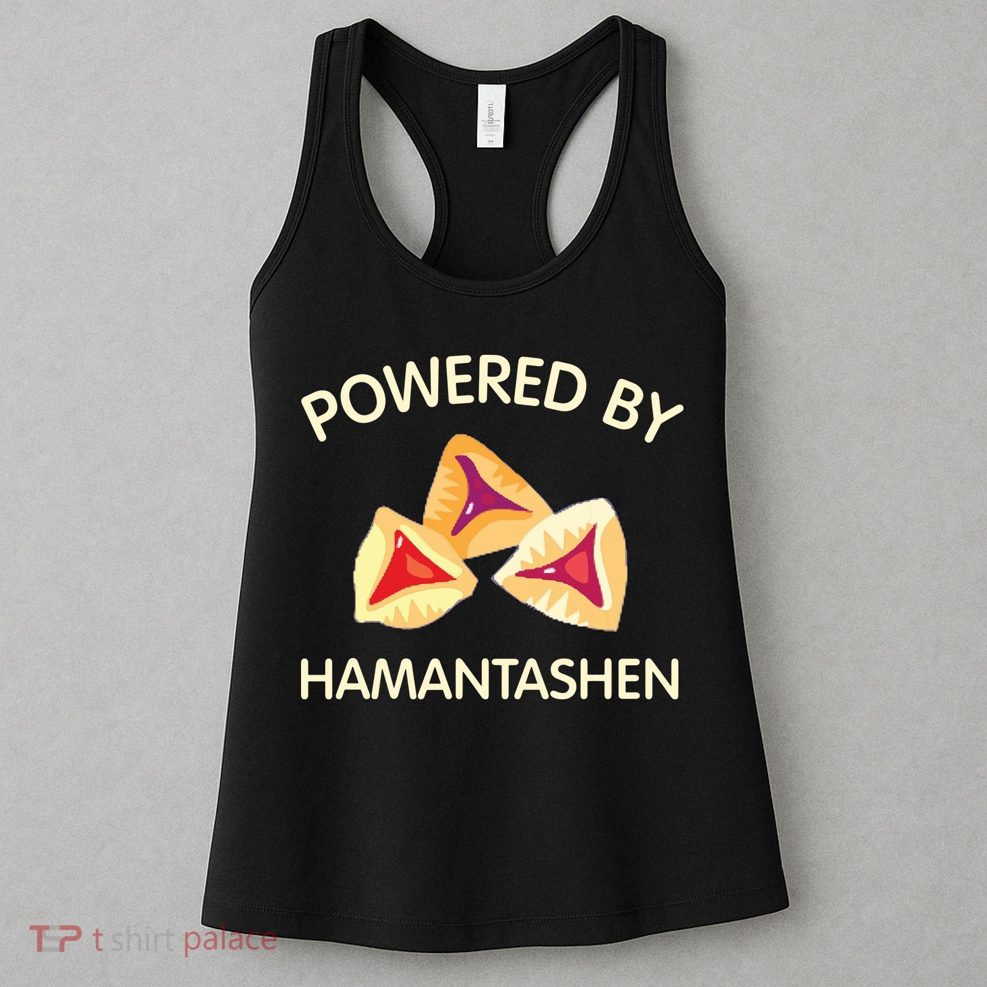 Powered By Hamantashen Happy Purim Costume Party Jewish Women's Tank Top