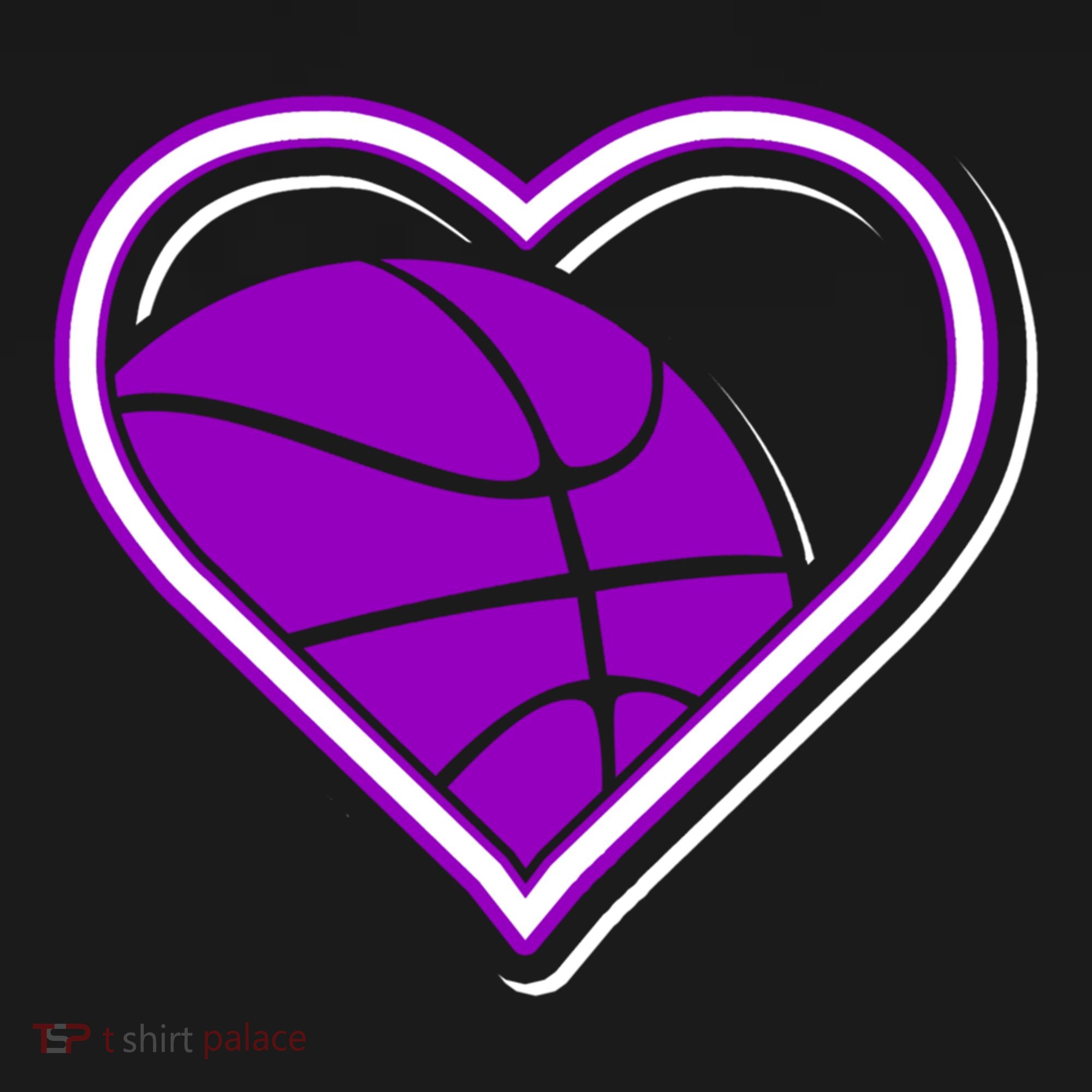 Purple Basketball Heart For Basketball Lovers Funny Gift Bucket Hat
