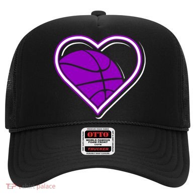 Purple Basketball Heart For Basketball Lovers Funny Gift Hat