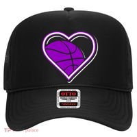 Purple Basketball Heart For Basketball Lovers Funny Gift Hat thumb 0