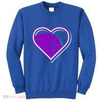 Purple Basketball Heart For Basketball Lovers Funny Gift Sweatshirt thumb 0