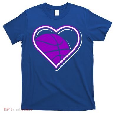 Purple Basketball Heart For Basketball Lovers Funny Gift T-Shirt