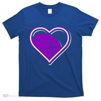 Purple Basketball Heart For Basketball Lovers Funny Gift T-Shirt thumb 0