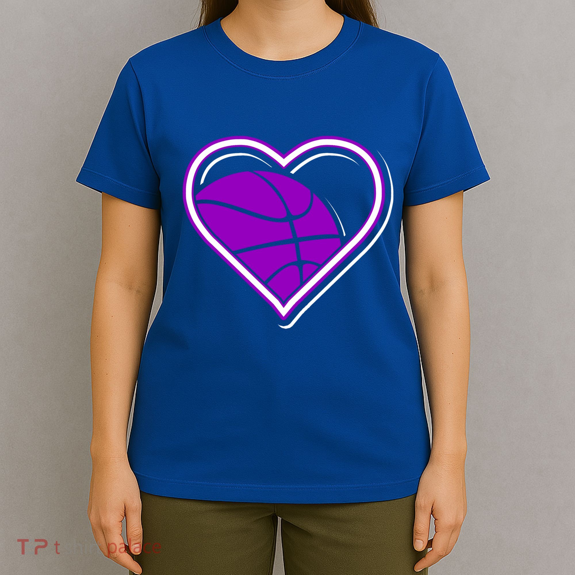 Purple Basketball Heart For Basketball Lovers Funny Gift T-Shirt