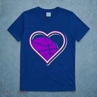 Purple Basketball Heart For Basketball Lovers Funny Gift T-Shirt thumb 5