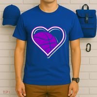 Purple Basketball Heart For Basketball Lovers Funny Gift T-Shirt thumb 6