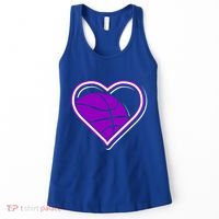 Purple Basketball Heart For Basketball Lovers Funny Gift Women's Tank Top thumb 0