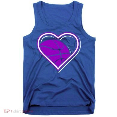 Purple Basketball Heart For Basketball Lovers Funny Gift Tank Top