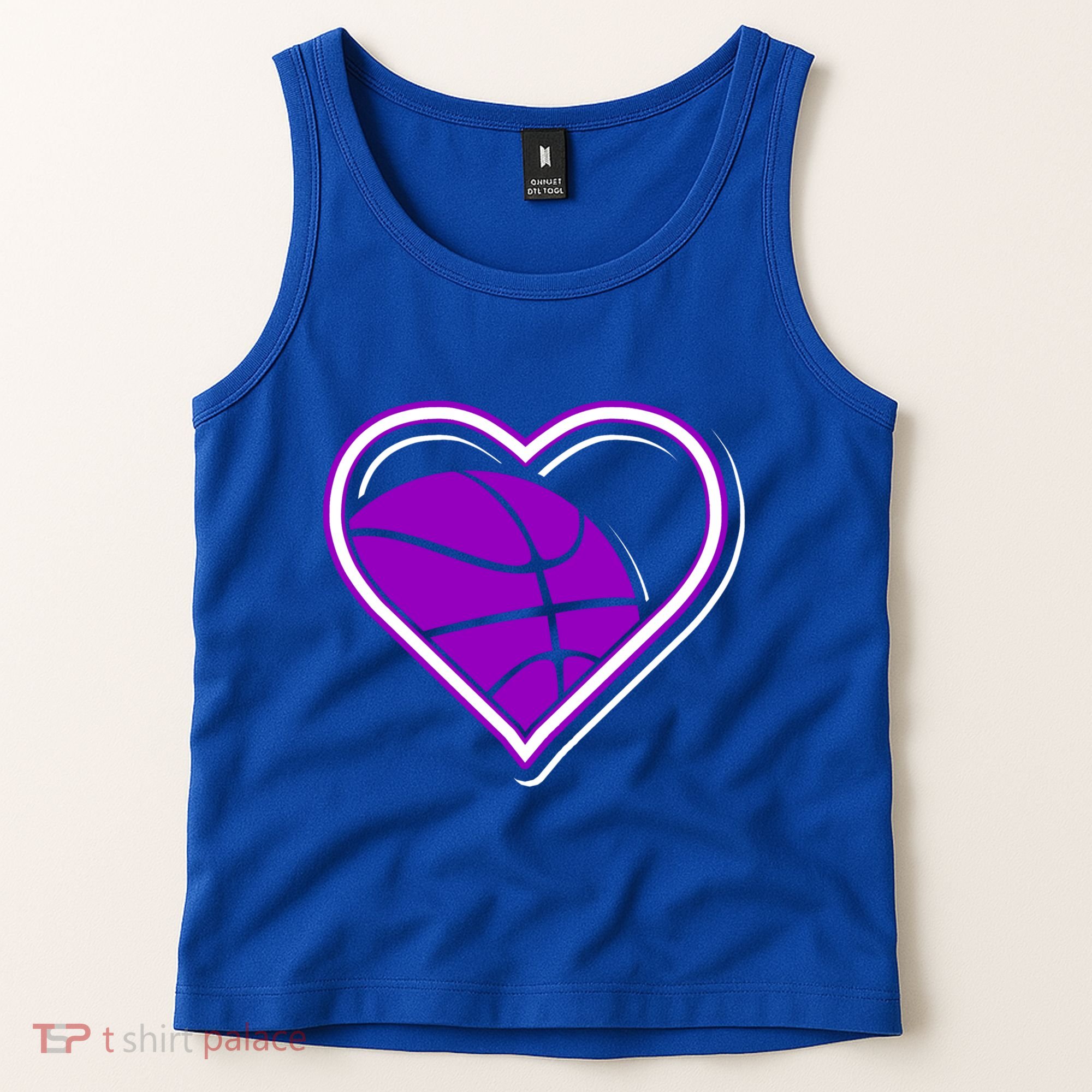 Purple Basketball Heart For Basketball Lovers Funny Gift Tank Top
