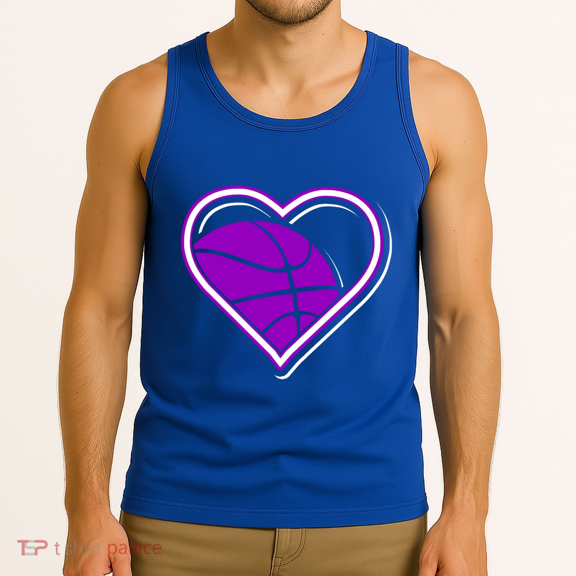 Purple Basketball Heart For Basketball Lovers Funny Gift Tank Top