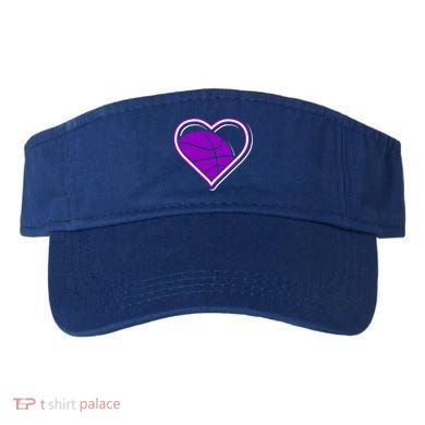 Purple Basketball Heart For Basketball Lovers Funny Gift Visor