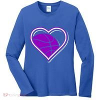 Purple Basketball Heart For Basketball Lovers Funny Gift Women's Long Sleeve Shirt thumb 0