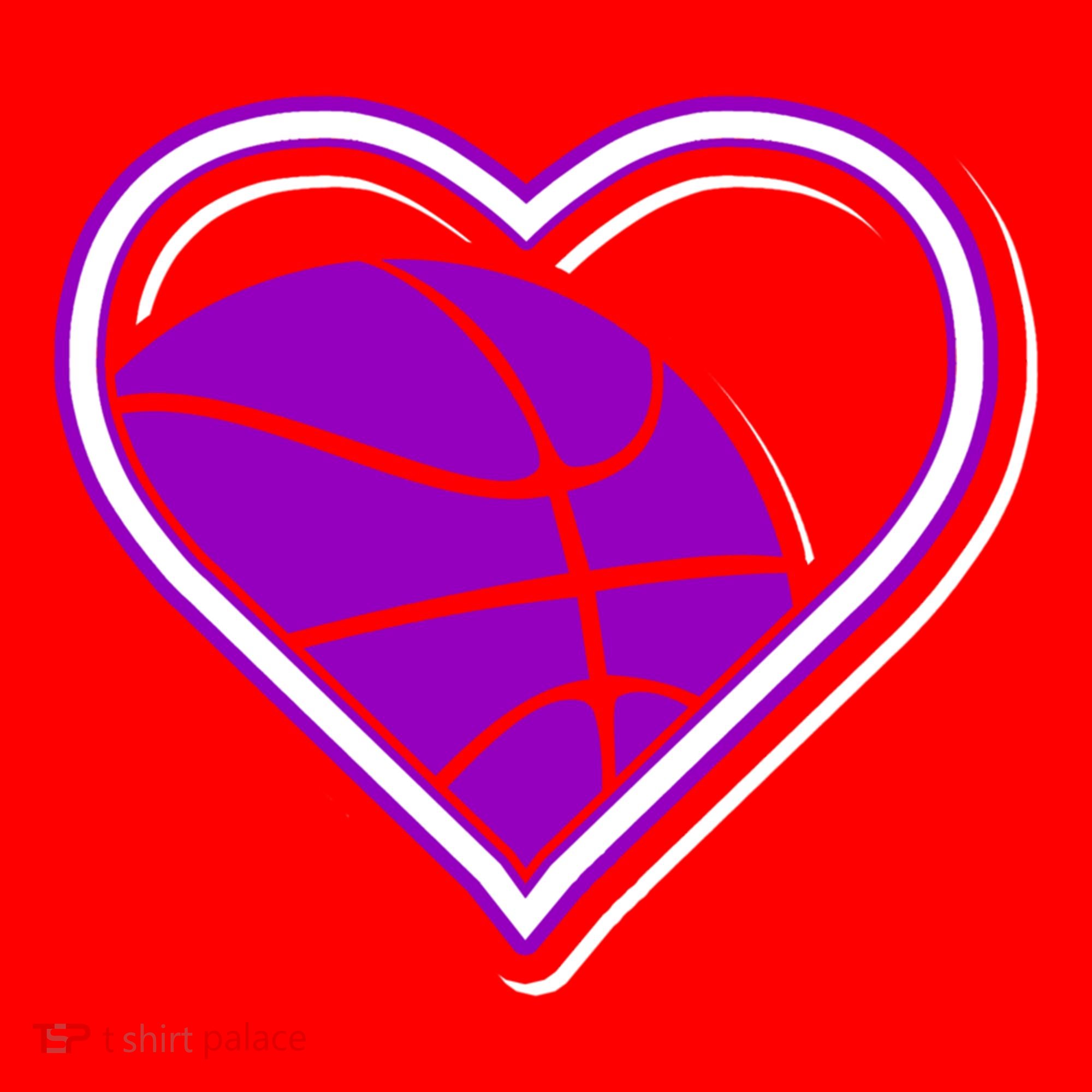 Purple Basketball Heart For Basketball Lovers Funny Gift Santa Hat