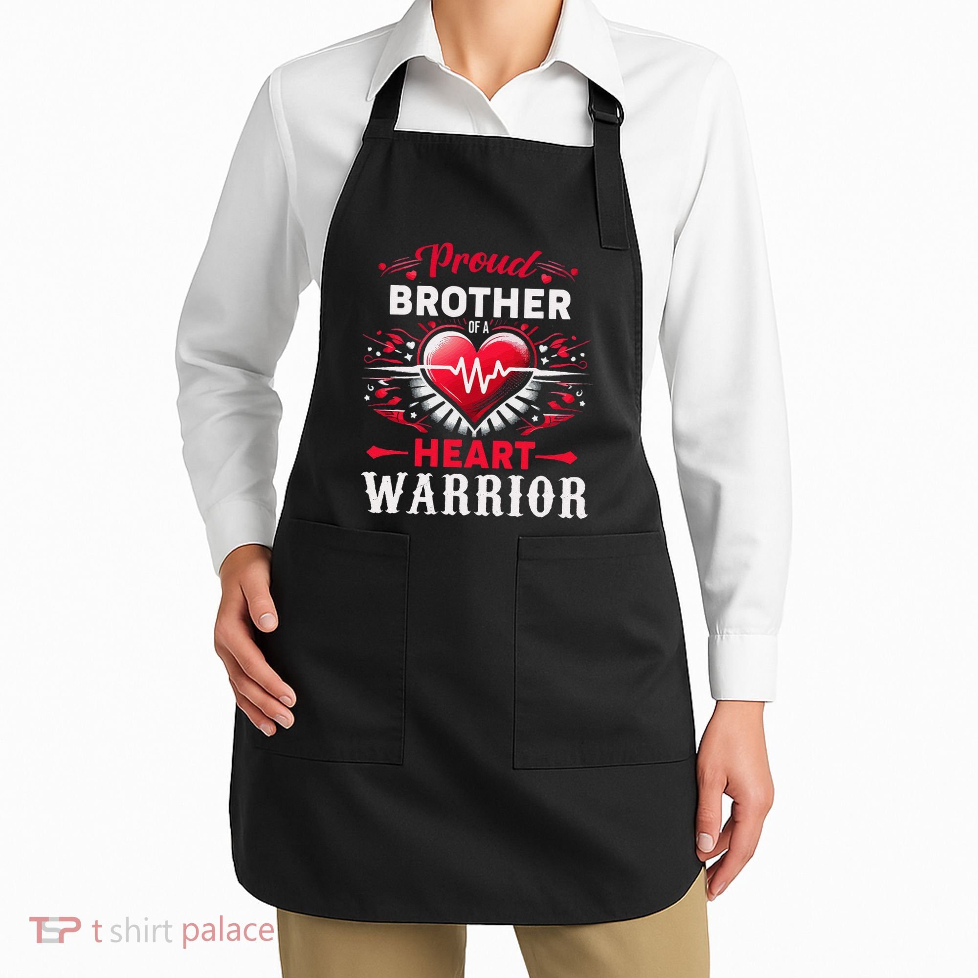 Proud Brother Heart Warrior Chd Awareness Congenital Defect Apron