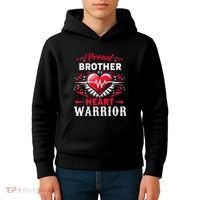 Proud Brother Heart Warrior Chd Awareness Congenital Defect Kids Hoodie thumb 4