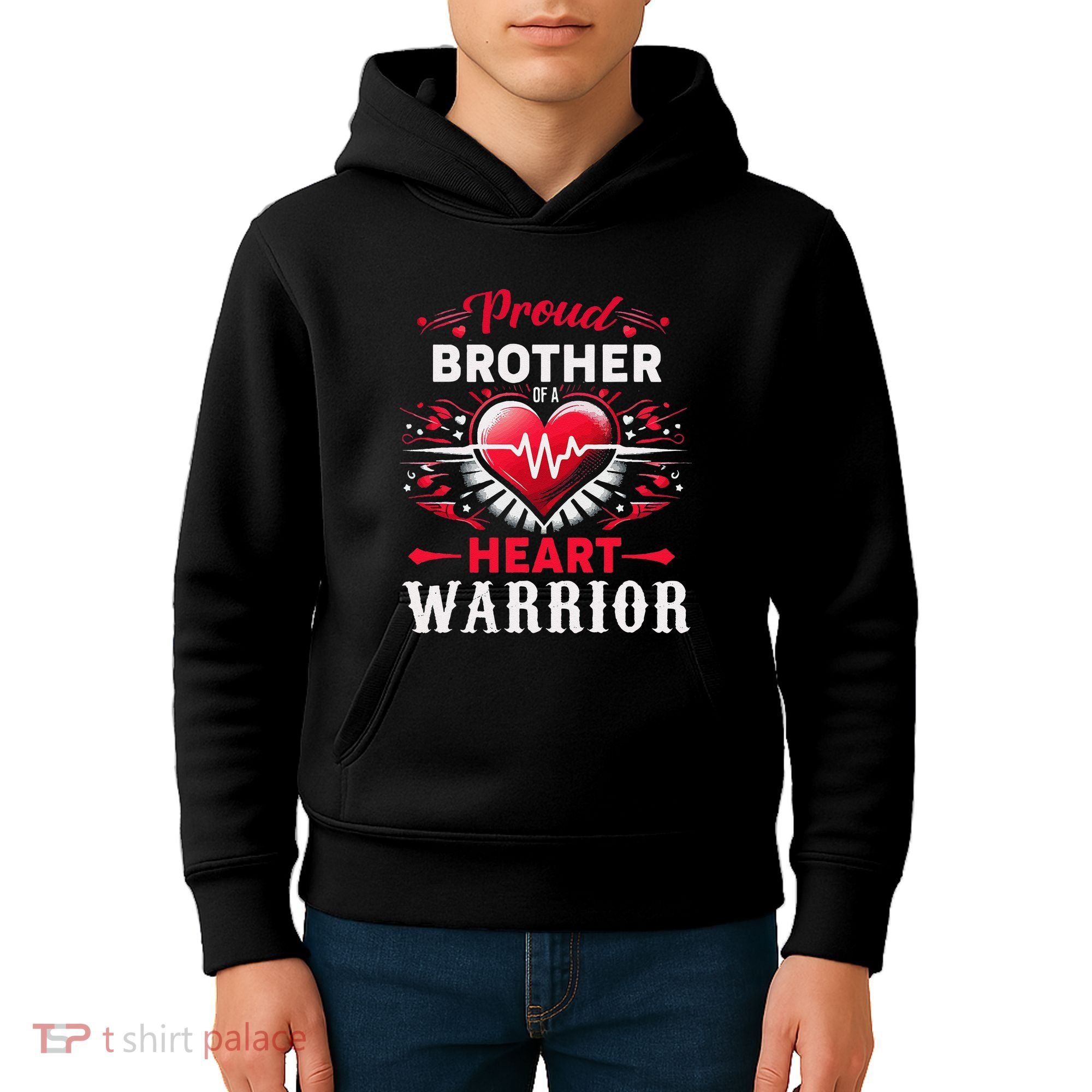 Proud Brother Heart Warrior Chd Awareness Congenital Defect Kids Hoodie