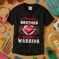 Proud Brother Heart Warrior Chd Awareness Congenital Defect Kids T-Shirt thumb 3