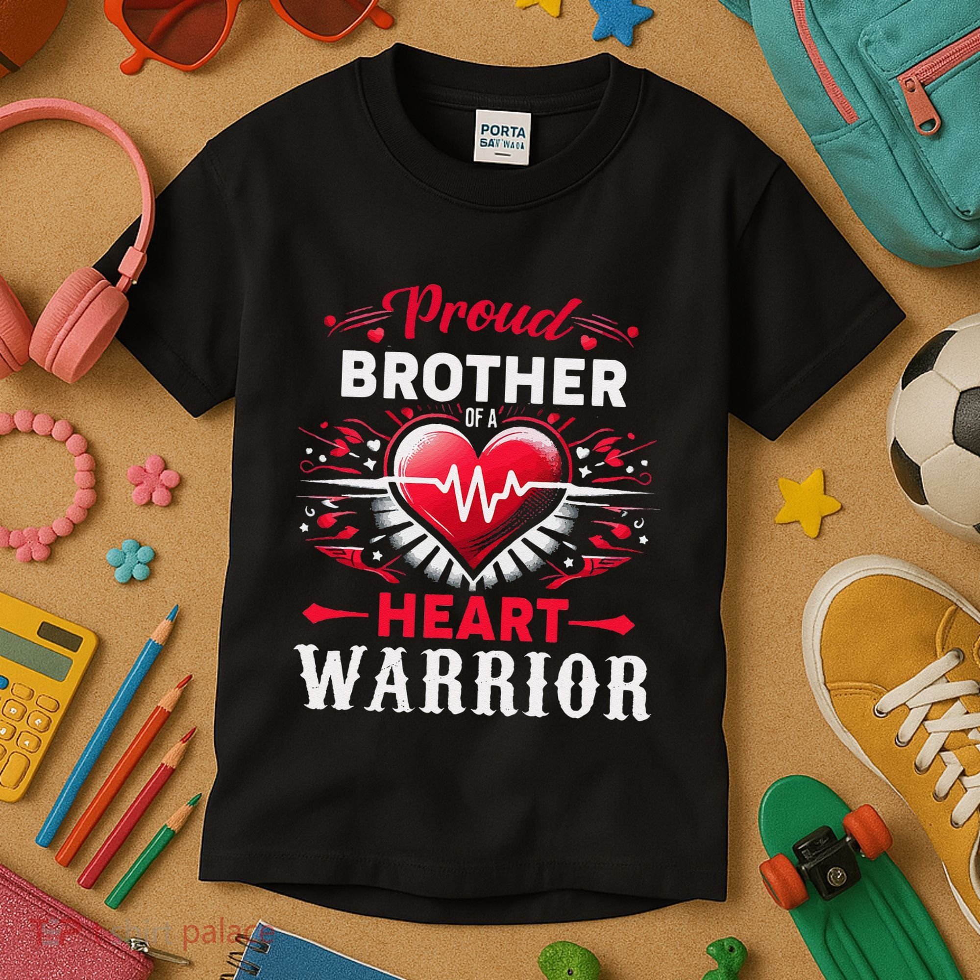Proud Brother Heart Warrior Chd Awareness Congenital Defect Kids T-Shirt