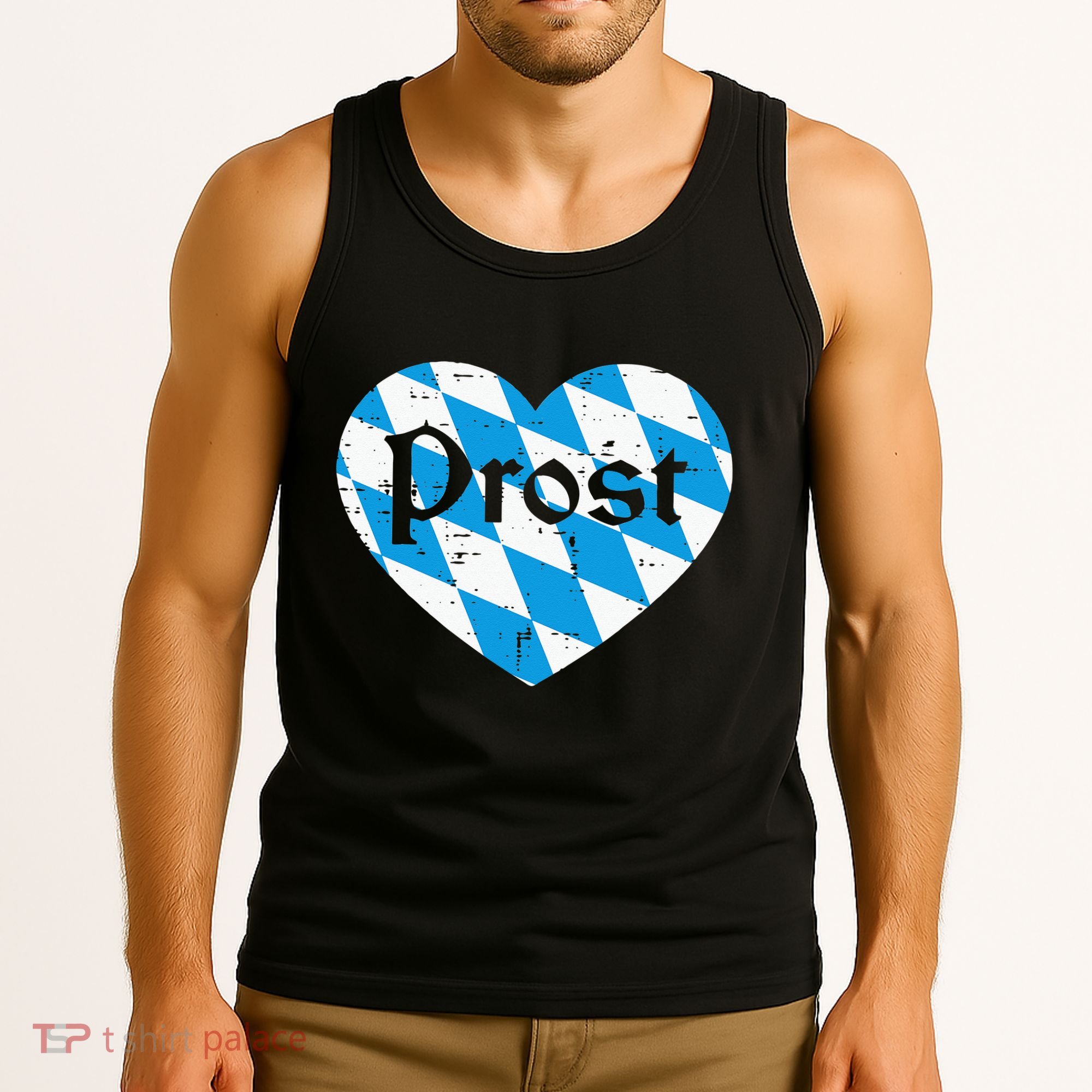 Prost Bavarian Heart Cute Oktoberfest Tank Top