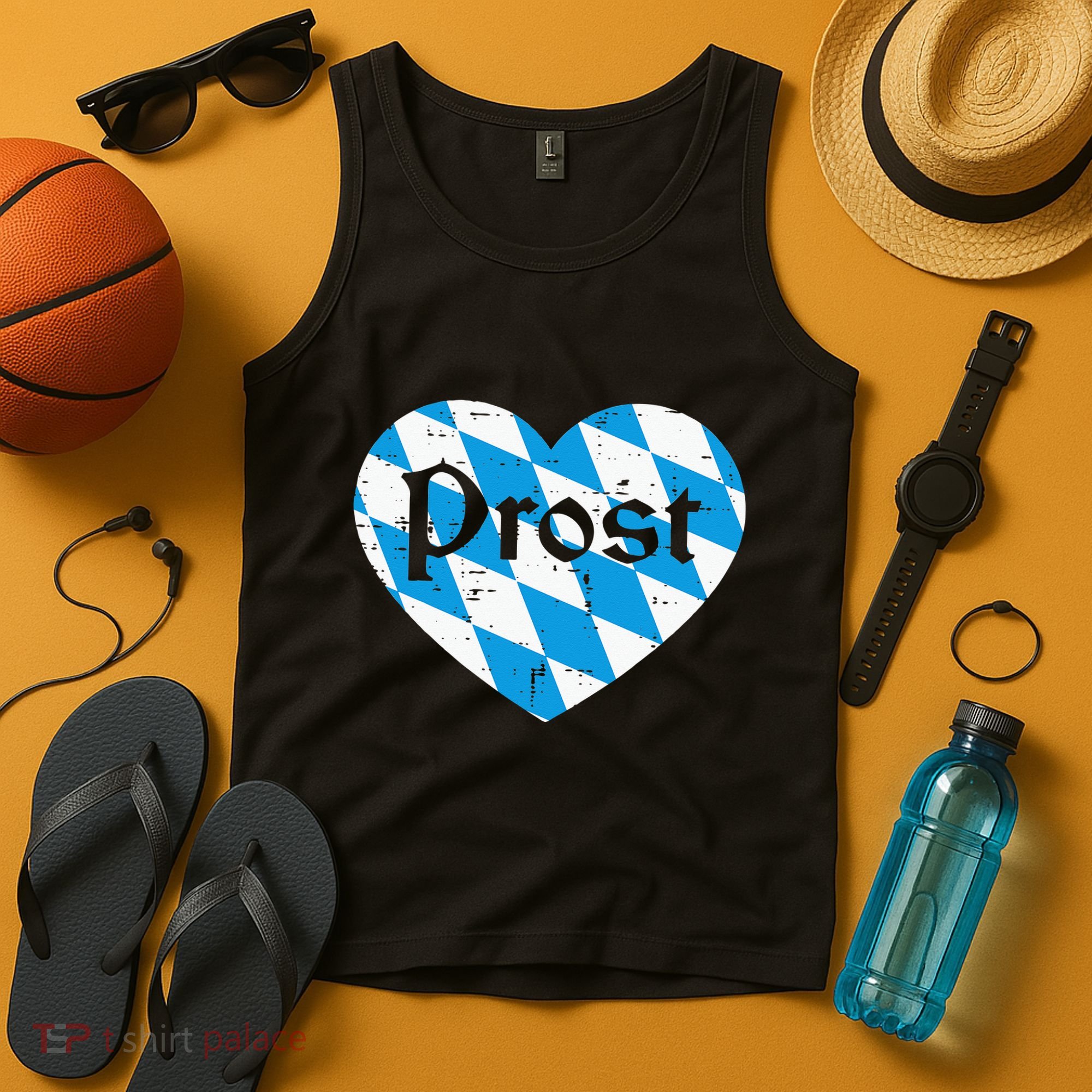 Prost Bavarian Heart Cute Oktoberfest Tank Top