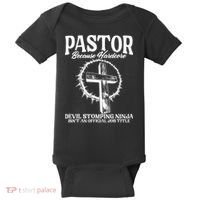 Pastor Because Hardcore Devil Stomping Ninja IsnT An Offici Baby Bodysuit thumb 0