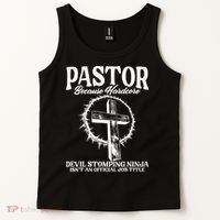 Pastor Because Hardcore Devil Stomping Ninja IsnT An Offici Tank Top thumb 2