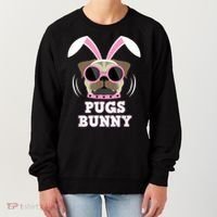 Pugs Bunny Happy Easter Puggy Pug Lover Easter Bunny Dog Women's Sweatshirt thumb 0
