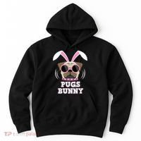 Pugs Bunny Happy Easter Puggy Pug Lover Easter Bunny Dog Hoodie thumb 0