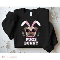 Pugs Bunny Happy Easter Puggy Pug Lover Easter Bunny Dog Sweatshirt thumb 2