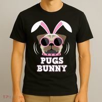Pugs Bunny Happy Easter Puggy Pug Lover Easter Bunny Dog T-Shirt thumb 3