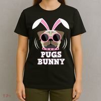Pugs Bunny Happy Easter Puggy Pug Lover Easter Bunny Dog T-Shirt thumb 4