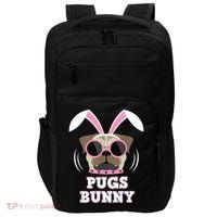 Pugs Bunny Happy Easter Puggy Pug Lover Easter Bunny Dog Impact Tech Backpack thumb 0