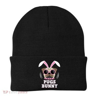 Pugs Bunny Happy Easter Puggy Pug Lover Easter Bunny Dog Beanie