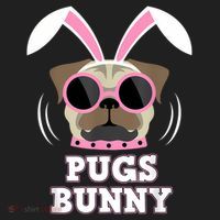 Pugs Bunny Happy Easter Puggy Pug Lover Easter Bunny Dog Beanie thumb 2