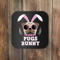 Pugs Bunny Happy Easter Puggy Pug Lover Easter Bunny Dog Coaster thumb 0