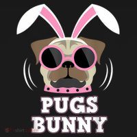 Pugs Bunny Happy Easter Puggy Pug Lover Easter Bunny Dog Women's Hoodie thumb 2