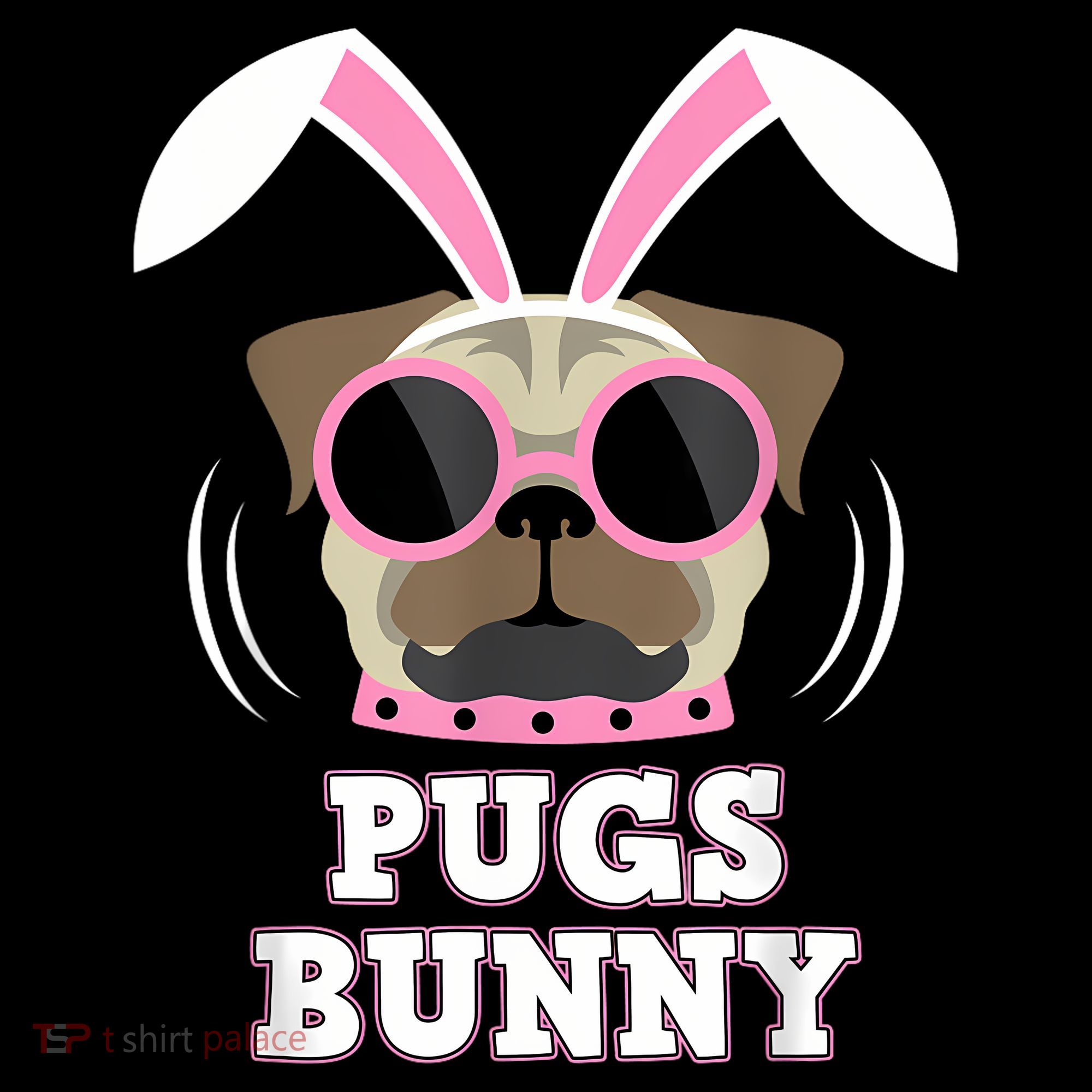 Pugs Bunny Happy Easter Puggy Pug Lover Easter Bunny Dog Women's Hoodie