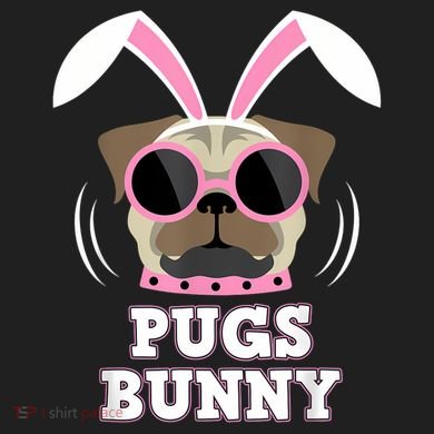 Pugs Bunny Happy Easter Puggy Pug Lover Easter Bunny Dog 40oz Vacuum Insulated Stainless Steel Travel Tumbler