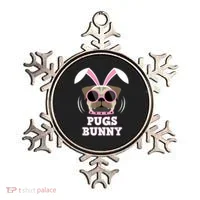 Pugs Bunny Happy Easter Puggy Pug Lover Easter Bunny Dog Ornament thumb 0