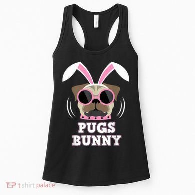Pugs Bunny Happy Easter Puggy Pug Lover Easter Bunny Dog Women's Tank Top