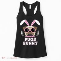 Pugs Bunny Happy Easter Puggy Pug Lover Easter Bunny Dog Women's Tank Top thumb 0